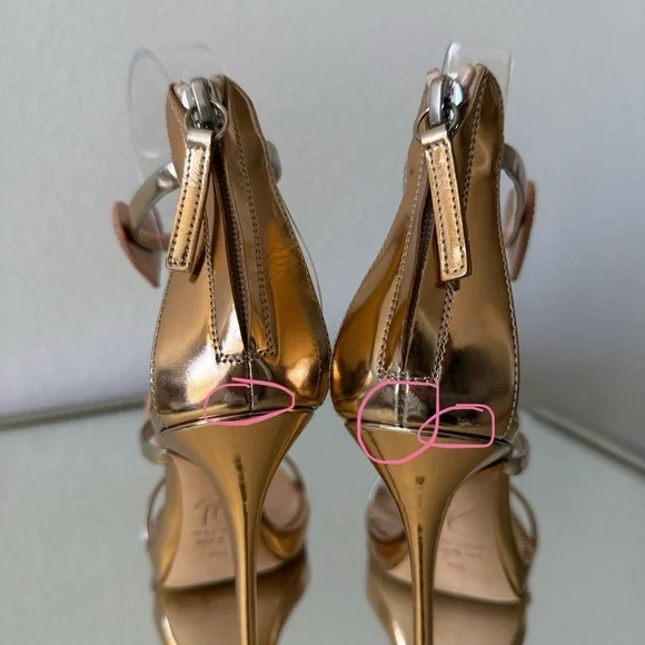 EUC Giuseppe Zanotti Triple Heart Strappy Sandal 35.5 $1,195